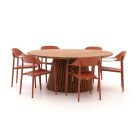 Bellagio Valli/Santa Severina ø180cm dining tuinset 7-delig stapelbaar