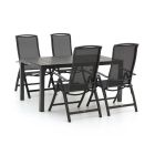 R&S Design Capri/Fidenza 160cm dining tuinset 5-delig verstelbaar