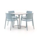 Forza Sile/Canzo 80cm dining tuinset 5-delig stapelbaar inklapbaar