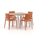 Forza Sile/Fidenza 90cm dining tuinset 5-delig stapelbaar