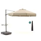 Shadowline Miami zweefparasol ø 350cm - Light Taupe (incl. voet 160kg verrijdbaar) (incl. beschermhoes)