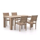 ROUGH-S/ROUGH-X 180cm dining tuinset 5-delig stapelbaar