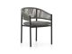 Bellagio Panaro dining tuinstoel stapelbaar - Grijs - Antraciet - Aluminium