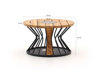 Cosilumia Bijzet tuintafel set ø70cm (h:41cm)/ø52cm (h:60cm) - Teakhout