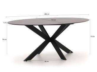 Intenso Isorella/Furato Ellips 200cm dining tuinset 7-delig