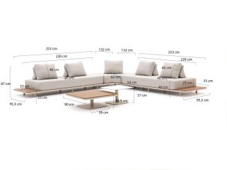 Bellagio San Lupo hoek loungeset 5-delig 5-zits