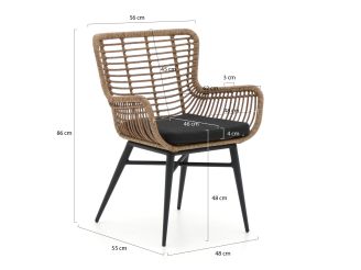 Intenso Asti dining tuinstoel - Taupe - Naturel - Bruin - Wicker (vlechtwerk)
