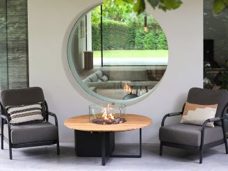 Cosiloft lounge vuurtafel ø120cm (h: 50cm) - Teakhout