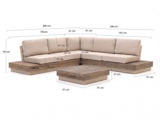Bellagio Pilago hoek loungeset 4-delig 5-zits