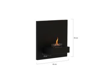 Tenderflame Square 90 wandhaard 45x45x23cm - Black