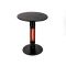 Monti HeatLine Pulse tafel met terrasverwarmer 1500W ø60cm (h: 75cm) - Black