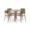 Bellagio Cino/ROUGH-K 90cm dining tuinset 5-delig stapelbaar